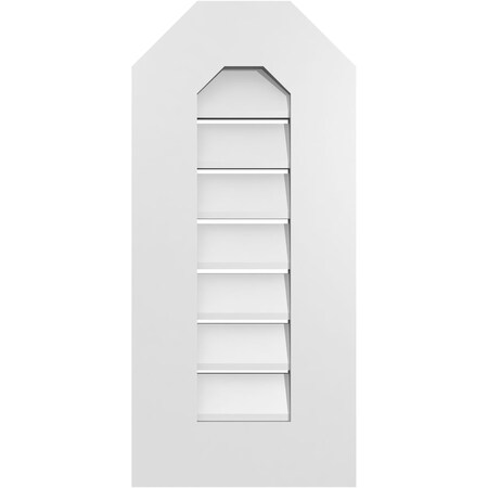 Ekena Millwork Octagonal Top Surface Mount PVC Gable Vent: Functional, w/ 3-1/2"W x 1"P Standard Frame, 12"W x 26"H GVPOT12X2601SF